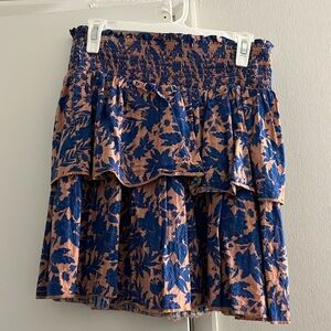 Tiered floral mini skirt